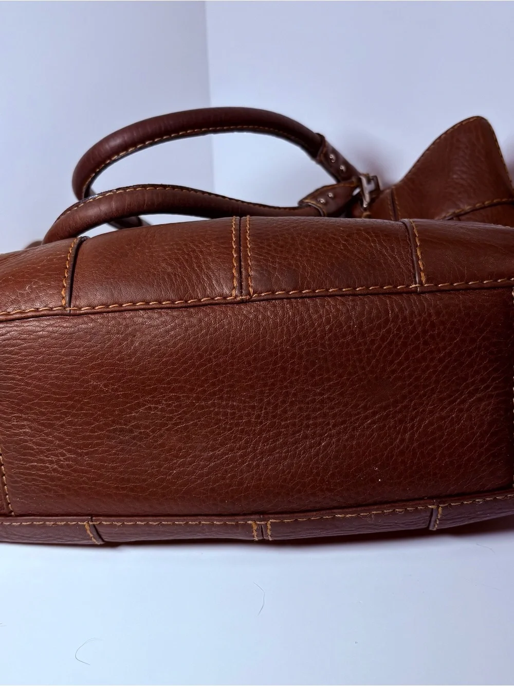 Fossil Brown Pebbled Leather Tote - Picture 7 of 8